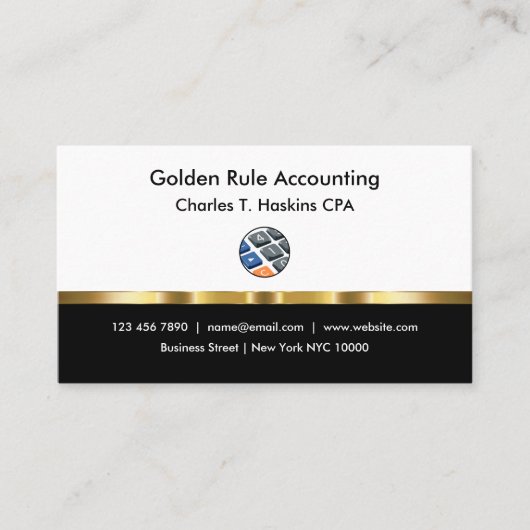 Cartes de visite professionnelles de comptable CPA (Devant)