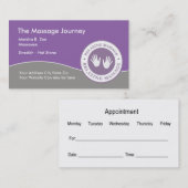 Cartes de visite professionnelles de massage (Devant / Derrière)