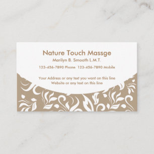 Cartes de visite professionnelles de massage