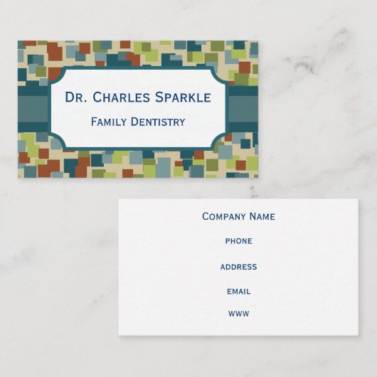 Cartes de visite Professionnelles Mod Mosaïque (Devant / Derrière)