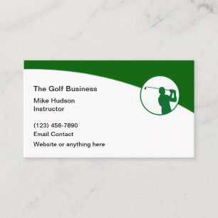 Cartes de visite professionnelles modernes de golf