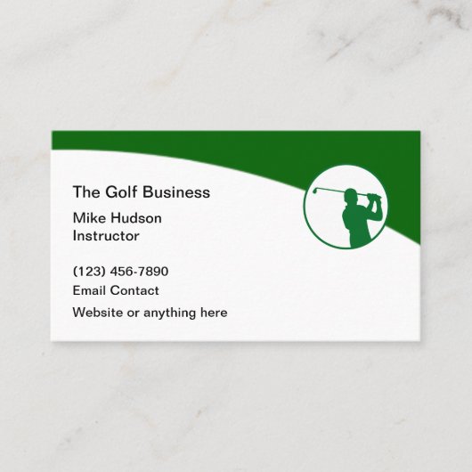 Cartes de visite professionnelles modernes de golf (Devant)