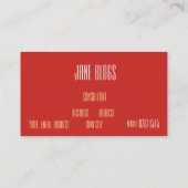 Cartes de visite professionnelles or rouge simplis (Dos)