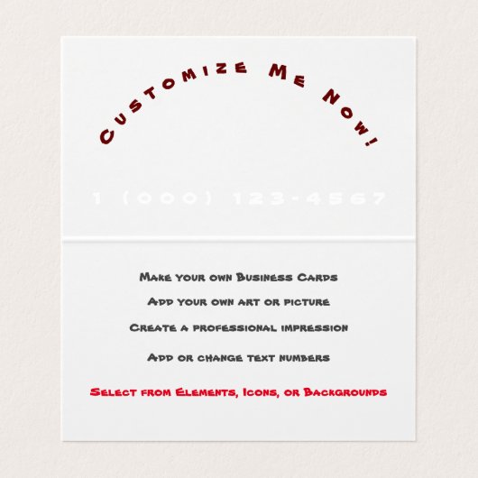 Cartes de visite professionnelles personnalisables (Intérieur déplié)