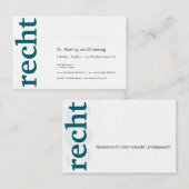 Cartes de visite professionnelles pour avocat bleu (Devant / Derrière)