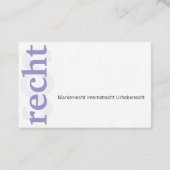Cartes de visite professionnelles pour avocat viol (Dos)
