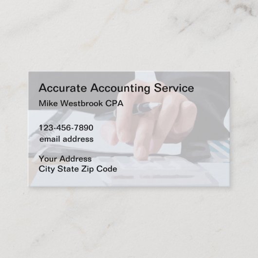 Cartes de visite professionnelles pour comptable c (Devant)