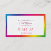 Cartes de visite professionnelles Rainbow (Dos)