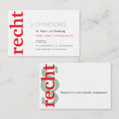 Cartes de visite professionnelles rouge vert noir  (Devant / Derrière)