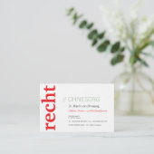 Cartes de visite professionnelles rouge vert noir  (Debout devant)