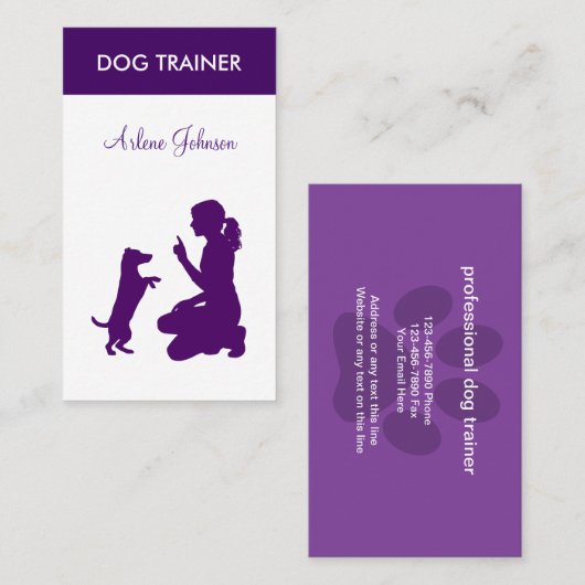 Cartes de visite professionnelles sur le thème du (Devant / Derrière)