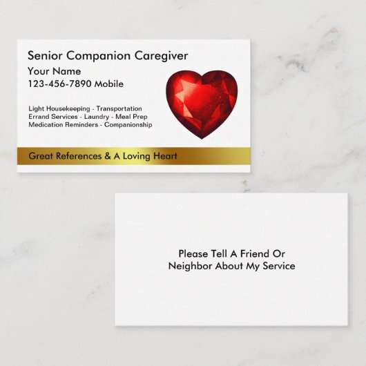 Cartes de visite professionnels (Devant / Derrière)