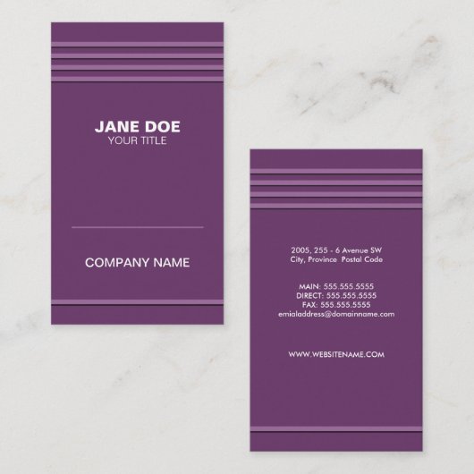 Cartes de visite professionnels (Devant / Derrière)