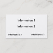 Cartes de visite professionnels classiques (Dos)