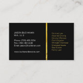 Cartes de visite professionnels d'avocat d'or de (Dos)