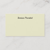 Cartes de visite professionnels de baby-sitter (Dos)