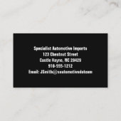 Cartes de visite professionnels de la fibre de car (Dos)