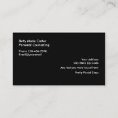 Cartes de visite professionnels de la santé mental (Dos)