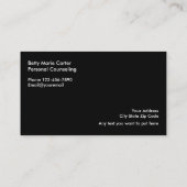 Cartes de visite professionnels de la santé mental (Dos)