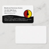 Cartes de visite professionnels de l'électricien m (Devant / Derrière)