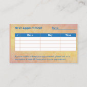 Cartes de visite professionnels de rendez-vous den (Dos)