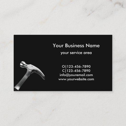 Cartes de visite professionnels de réparation de H (Dos)