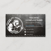 Cartes de visite professionnels de soudage noir (Devant)