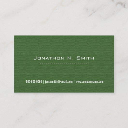 Cartes de visite professionnels de texture verte (Devant)