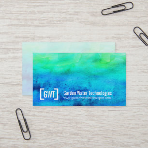 Cartes de visite professionnels de vert bleu de