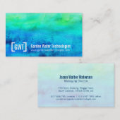 Cartes de visite professionnels de vert bleu de (Devant / Derrière)