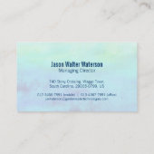 Cartes de visite professionnels de vert bleu de (Dos)
