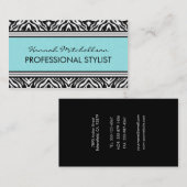 Cartes de visite professionnels de zèbre sauvage (Devant / Derrière)