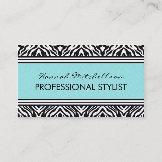 Cartes de visite professionnels de zèbre sauvage (Devant)
