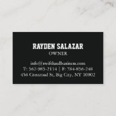 cartes de visite professionnels du camionnage (Dos)