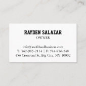 cartes de visite professionnels du camionnage (Dos)