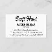 cartes de visite professionnels du camionnage (Dos)