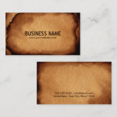 Cartes de visite professionnels du papier brûlé (Devant / Derrière)