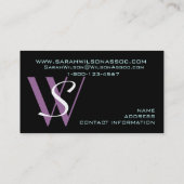 Cartes de visite professionnels élégants pourpres (Dos)