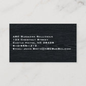 Cartes de visite professionnels en bois noir clair (Dos)