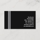 Cartes de visite professionnels en noir lisse (Dos)