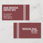 Cartes de visite professionnels en rayures rouge c (Devant / Derrière)