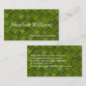 Cartes de visite professionnels en rotin tissé ver (Devant / Derrière)