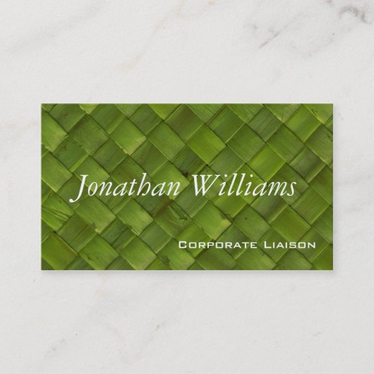 Cartes de visite professionnels en rotin tissé ver (Devant)