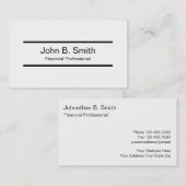 Cartes de visite professionnels financiers (Devant / Derrière)