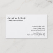 Cartes de visite professionnels financiers (Dos)