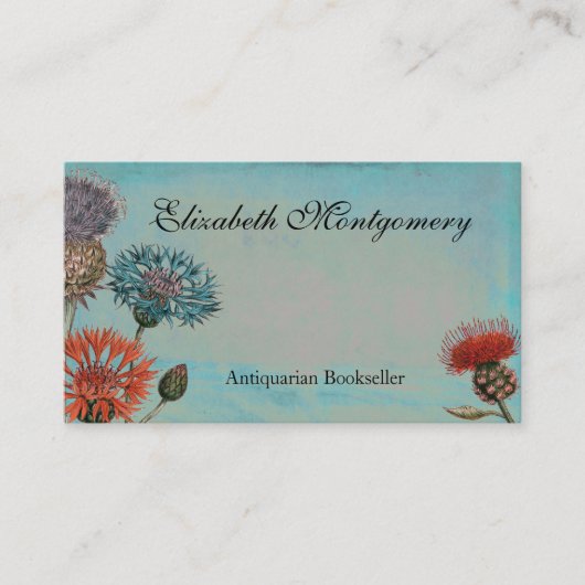 Cartes de visite professionnels Fleurs vintages (Devant)
