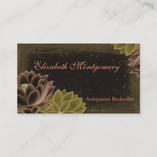 Cartes de visite professionnels Fleurs vintages (Devant)