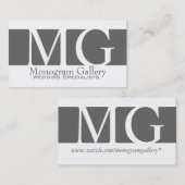 Cartes de visite professionnels gris blanc (Devant / Derrière)