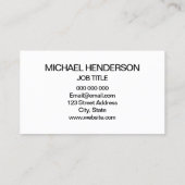 Cartes de visite professionnels minimalistes de (Dos)