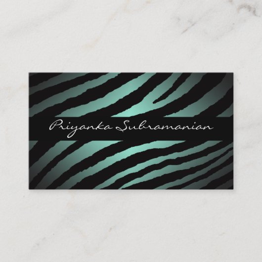 Cartes de visite professionnels Mint Zebra (Devant)